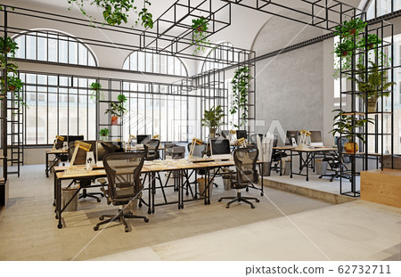 contemporary loft office - Stock Illustration [62732711] - PIXTA