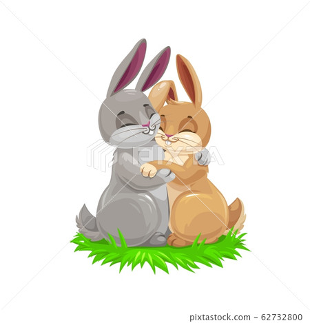 Cartoon bunny couple, Easter holiday - Stock Illustration [62732800 ...