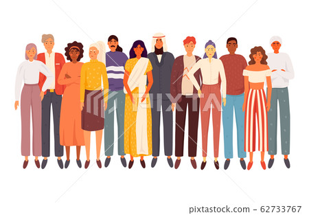 Multiethnic group of people standing together 62733767