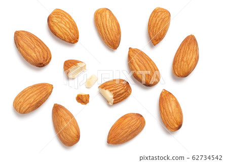Almonds isolated on white background 62734542