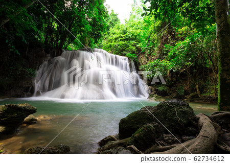 Waterfall with colorful trees, Huai Mae Khamin Waterfall ,Karnchanaburi Thailand 62734612
