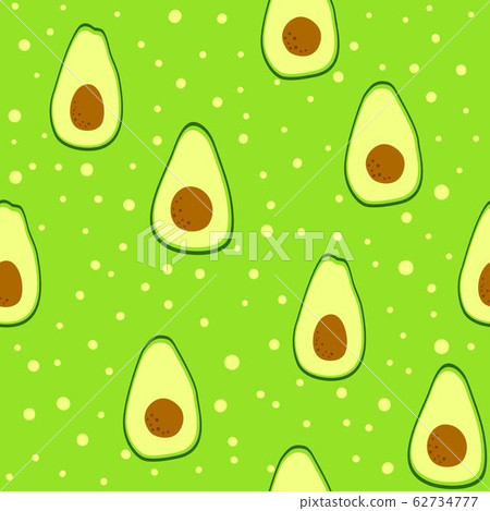 Vegan Pattern Design With Half Cut Avocado Stock Illustration