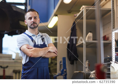 Mechanic Posing in Auto Shop 62735390