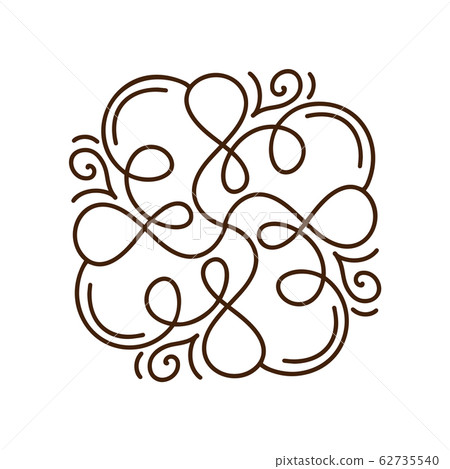 Flourish monoline vector frame illustration. Hand 62735540