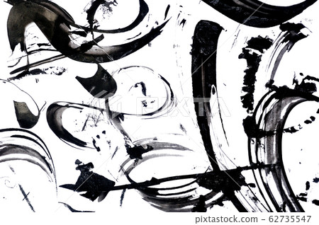 Black abstract brush strokes and splashes of paint 62735547