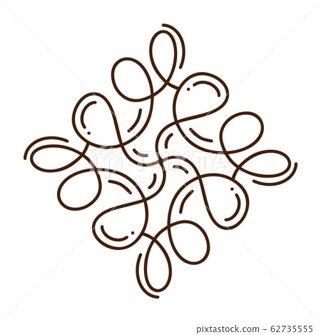 Flourish monoline vector frame illustration. Hand 62735555