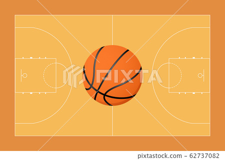 Basketball ball on basketball court Basketball ball on basketball court 62737082