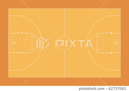 Basketball court. Orange sports ground. Top view Basketball court. Orange sports ground. Top view 62737083