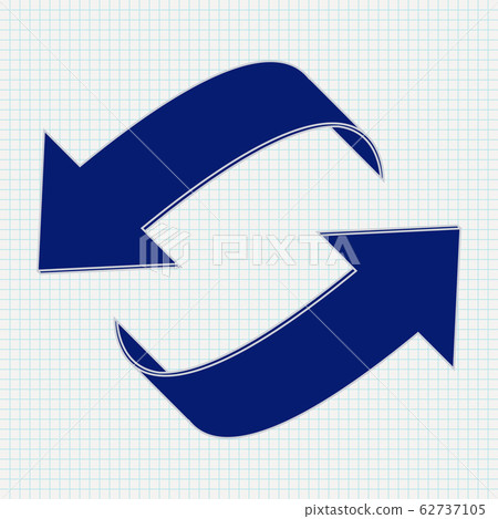 Arrows. Refresh sign on lined paper background - Stock Illustration ...