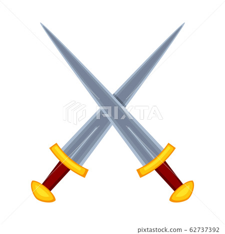 Cartoon metal crossed daggers 62737392