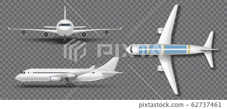 Download Realistic White Airplane Airliner Isolated Stock Illustration 62737461 Pixta