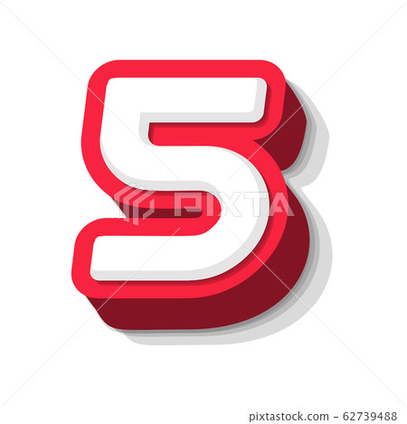 3D bold funny number 5, heavy type for modern super hero monogram, prize logo, comic graphic, fun and cool poster and education game. Extrude style vector typography design 3D bold funny number 5, heavy type for modern super hero monogram, prize logo, comic graphic, fun and cool poster and education game. Extrude style vector typography design 62739488