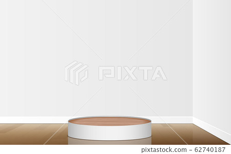 wooden podium on wooden floor in the white room wooden podium on wooden floor in the white room 62740187