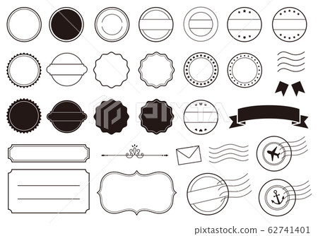 Illustration material of postmark and frame Illustration material of postmark and frame 62741401