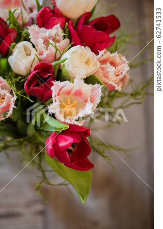 A view from above to the bouquet of tulips A view from above to the bouquet of tulips 62741533