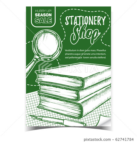 Stationery Shop Sales Advertising Banner Vector Stationery Shop Sales Advertising Banner Vector 62741784