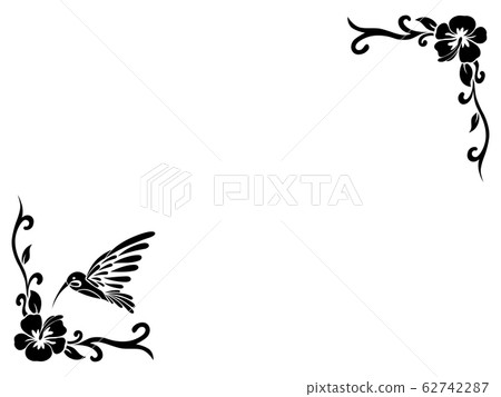 新藝術風格鳥花裝飾框架圖 62742287