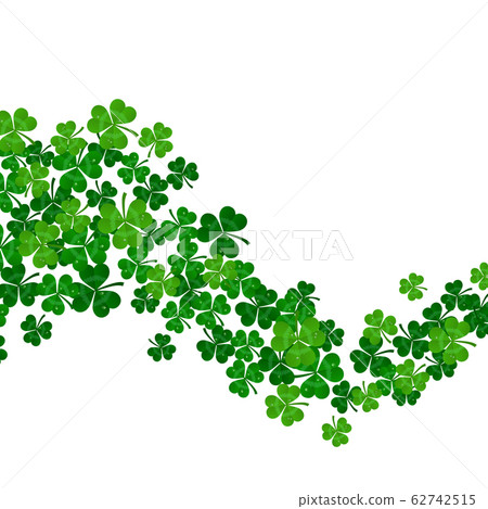 vector green shamrocks wave on white background 62742515
