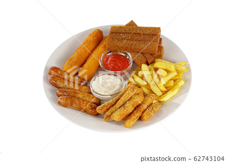 Hot appetizer before alcohol food isolated white Hot appetizer before alcohol food isolated white 62743104