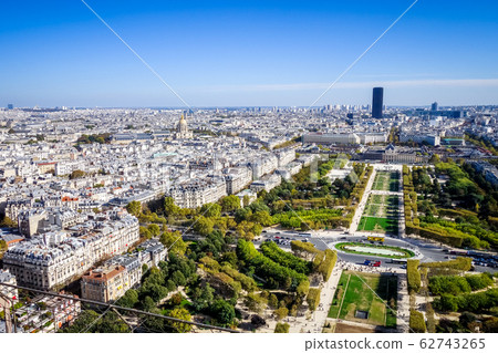 Aerial city view of Paris from Eiffel Tower, 62743265