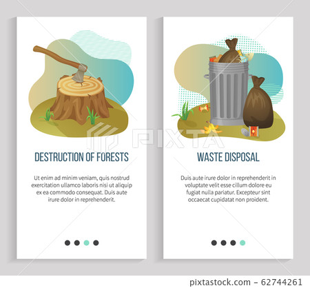 Destruction of Forests and Garbage Disposal Vector 62744261