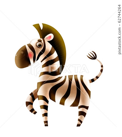 Beautiful hand-drawn zebra with a letter on a white background Beautiful hand-drawn zebra with a letter on a white background 62744264