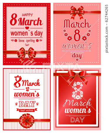Womens Day Best Wishes and Love Spring Card Vector 62744265