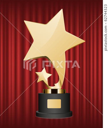 Award of Gold Made in Form of Stars on Pedestal 62744323