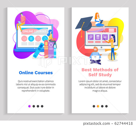 Online Course And Best Method Of Studying Vector - Stock Illustration ...