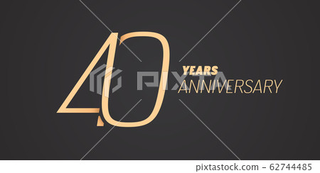 40 years anniversary vector icon, logo. Graphic design element with gold color number 40 years anniversary vector icon, logo. Graphic design element with gold color number 62744485