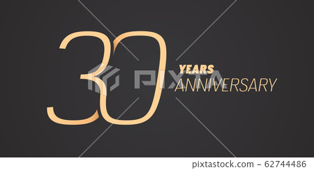 30 years anniversary vector icon, logo. Graphic design element with gold color number 62744486