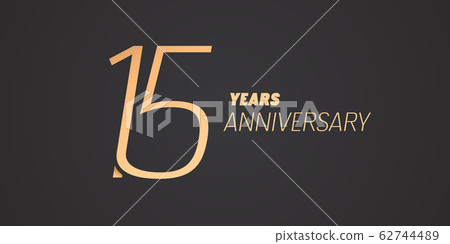 15 years anniversary vector icon, logo. Graphic design element with gold color number 15 years anniversary vector icon, logo. Graphic design element with gold color number 62744489