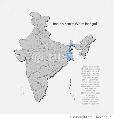 West Bengal In World Map India Country Map West Bengal State Template - Stock Illustration  [62744607] - Pixta