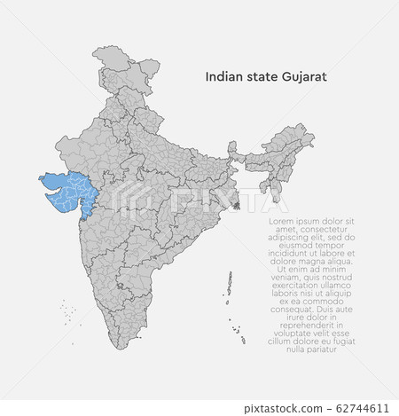 India country map Gujarat state template concept 62744611