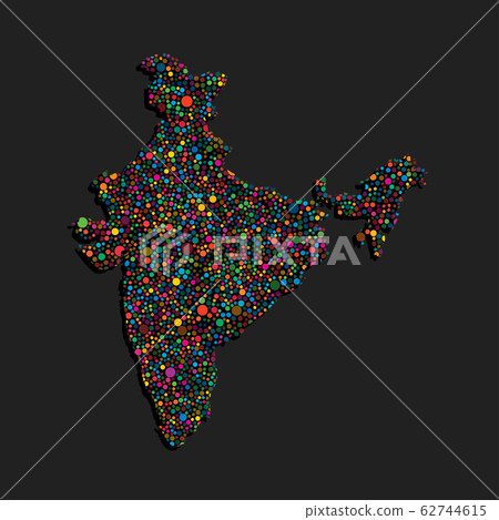 India country map with creative dots vector - Stock Illustration ...