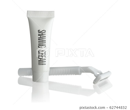 Disposable shaver and shaving cream isolated on 62744832