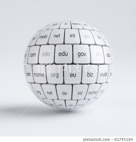 View of group white cubes in the sphere spape 62745184