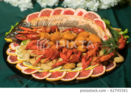 Organic shrimp in batter fnd crayfish 62745561