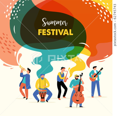 Summer fest, concept of live music festival,... - Stock Illustration  [62745743] - PIXTA