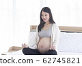 Asian Pregnant doing  yoga 62745821