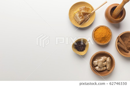 Indian oriental low cholesterol spices, honey, turmeric 62746330