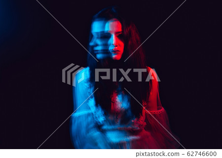 portrait of a crazy mentally ill girl paranoid with mental disorders 62746600