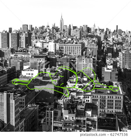 Trendy artwork, modern design. Contemporary art collage. 62747536