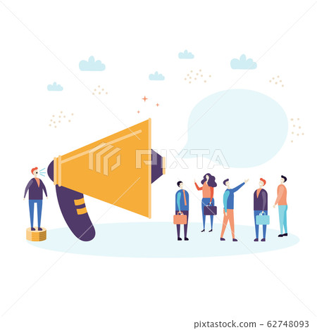 transferring information to a megaphone vector illustration 62748093