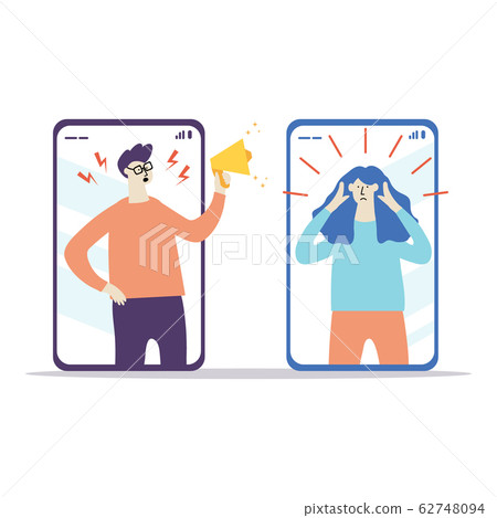 transferring information to a megaphone vector illustration 62748094