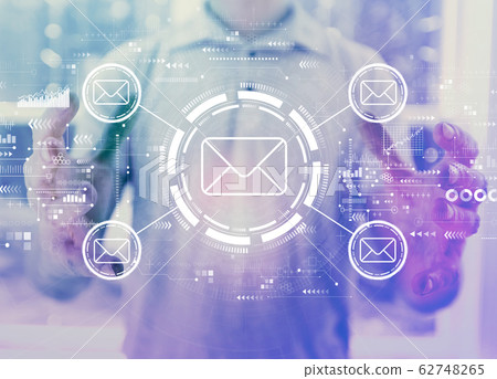 Email concept with young man 62748265