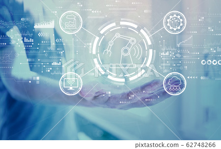 Smart industry concept with young man Smart industry concept with young man 62748266