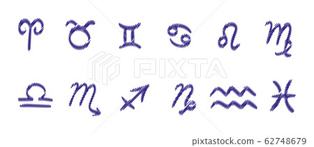Zodiac signs. Zodiac vector symbols collection set 62748679