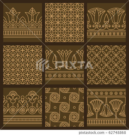 Set of nine a seamless vector illustration based on the Egyptian national ornament 62748868