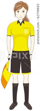 Referee with flag 62749683